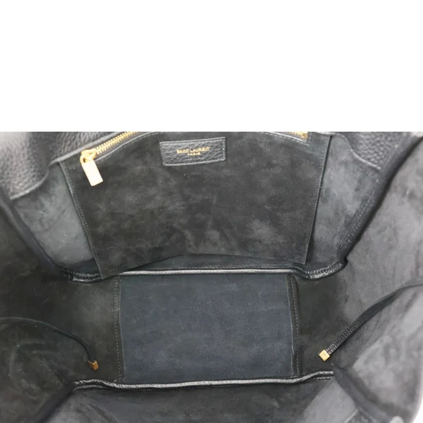 YVES SAINT LAURENT Le 5 a 7 Bea Grained Leather Tote Bag Black