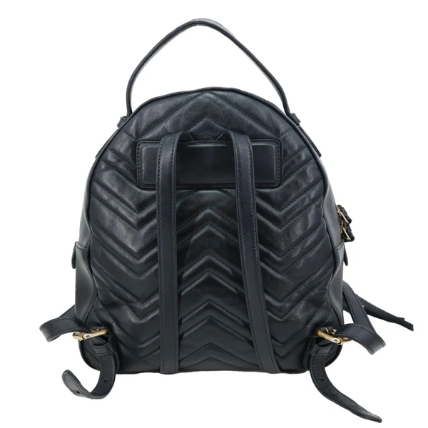 GUCCI GG Marmont Animal Studs Leather Backpack Black 476671