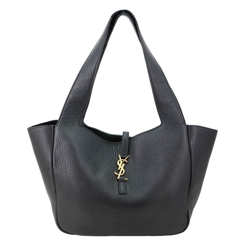 YVES SAINT LAURENT Le 5 a 7 Bea Grained Leather Tote Bag Black