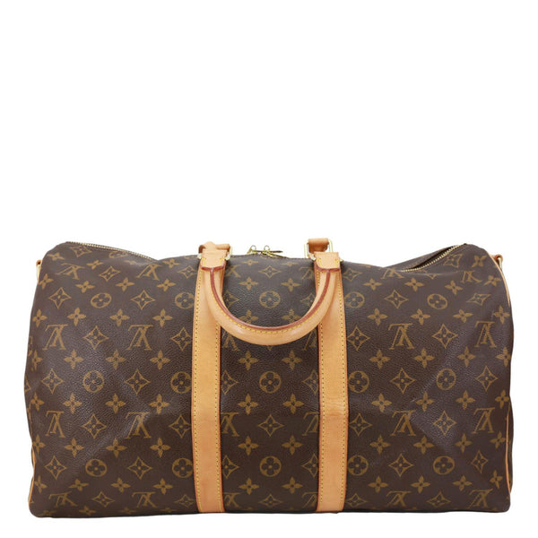 LOUIS VUITTON Keepall 45 Bandouliere Monogram Canvas Travel Bag Brown