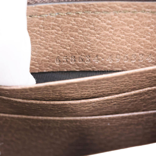 GUCCI Diana Bamboo GG Jumbo Canvas Continental Zip Around Wallet Beige 658634