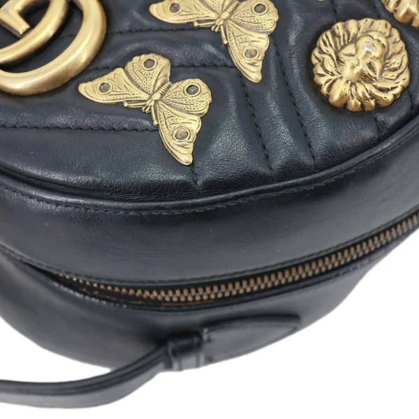 GUCCI GG Marmont Animal Studs Leather Backpack Black 476671