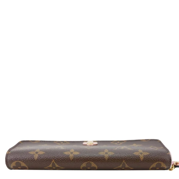 LOUIS VUITTON Emilie Bloom Flowers Monogram Canvas Wallet Rose Ballerine