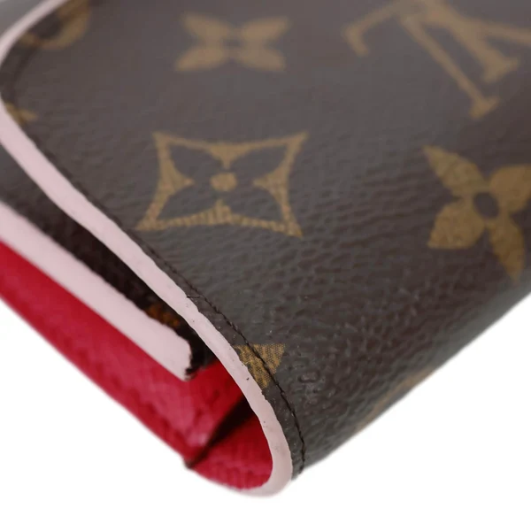 LOUIS VUITTON Emilie Bloom Flowers Monogram Canvas Wallet Rose Ballerine