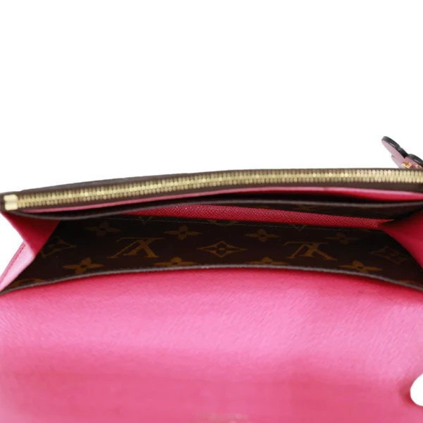 LOUIS VUITTON Emilie Bloom Flowers Monogram Canvas Wallet Rose Ballerine
