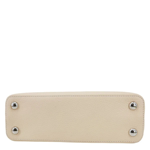 LOUIS VUITTON Capucines BB Mechanical Flowers Taurillon Leather Crossbody Bag Cream