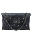 CHANEL CC Envelope Printed Lambskin Leather Chain Clutch Bag Black
