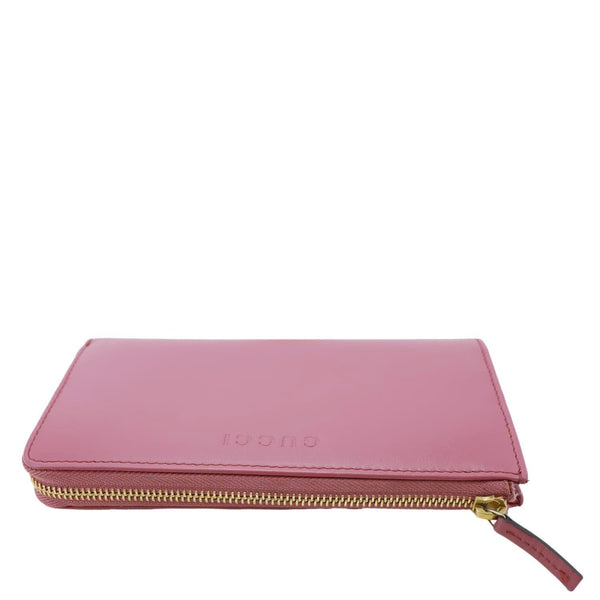 GUCCI Leather Long Zippy Wallet Pink 332747