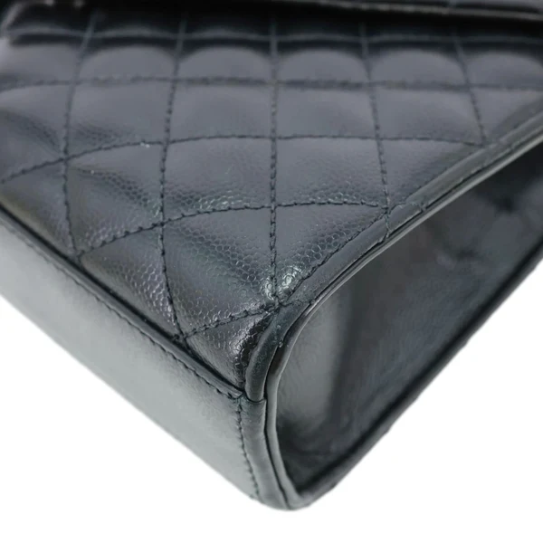 YVES SAINT LAURENT Envelope Flap Mixed Matelasse Grain De Poudre Chain Shoulder Bag Black