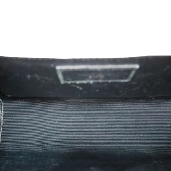 YVES SAINT LAURENT Envelope Flap Mixed Matelasse Grain De Poudre Chain Shoulder Bag Black