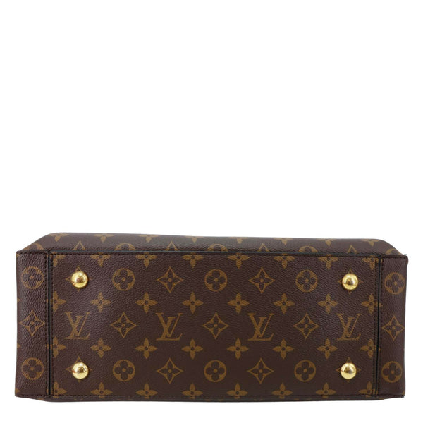LOUIS VUITTON Flower Monogram Canvas Tote Shoulder Bag Coquelicot