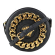 VERSACE La Medusa Mini Calfskin Leather Round Crossbody Bag Black