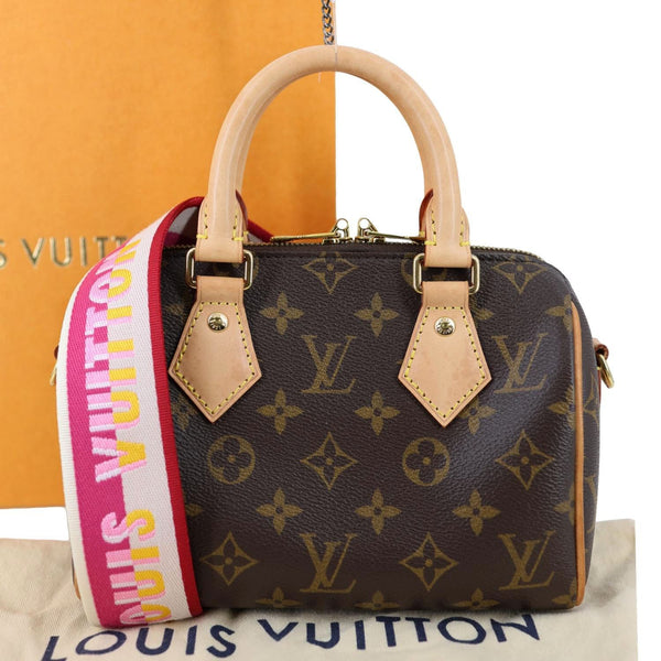 LOUIS VUITTON Speedy 20 Bandouliere Monogram Canvas Shoulder Bag Brown