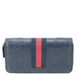 GUCCI GG Leather Zippy Wallet Navy Blue