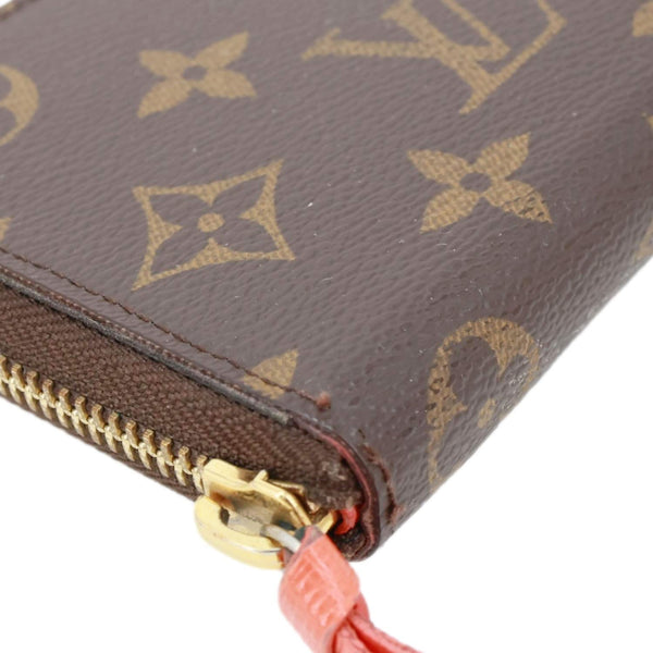 LOUIS VUITTON Clemence Monogram Canvas Zippy Wallet Brown