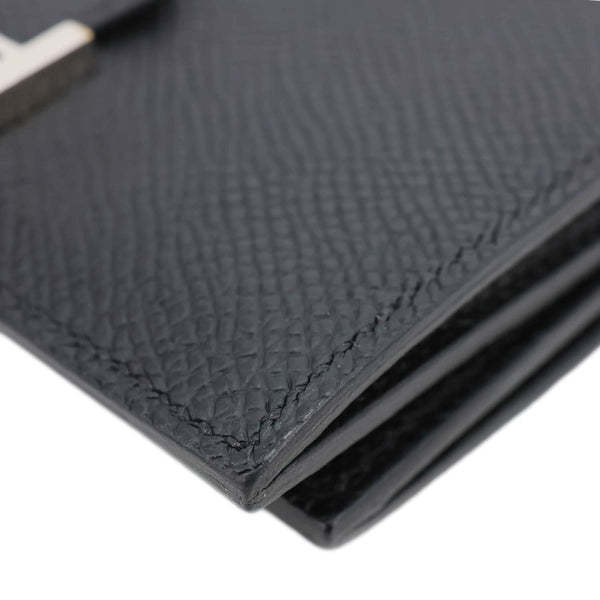 HERMES Bearn  Epsom Leather Compact Wallet Black