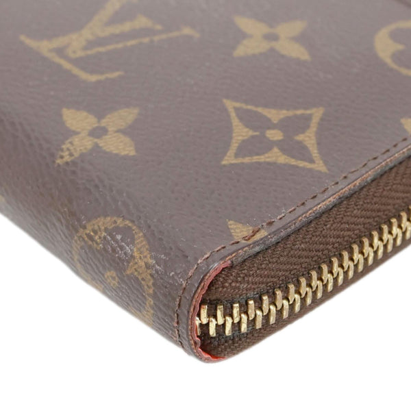 LOUIS VUITTON Clemence Monogram Canvas Zippy Wallet Brown