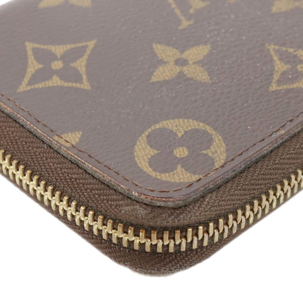 LOUIS VUITTON Clemence Monogram Canvas Zippy Wallet Brown