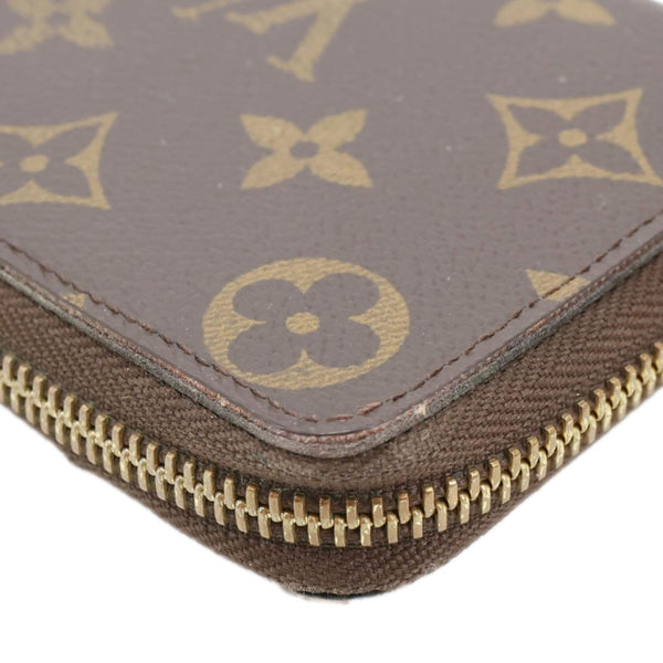 LOUIS VUITTON Clemence Monogram Canvas Zippy Wallet Brown