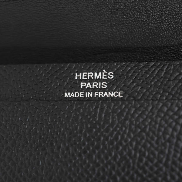 HERMES Bearn  Epsom Leather Compact Wallet Black