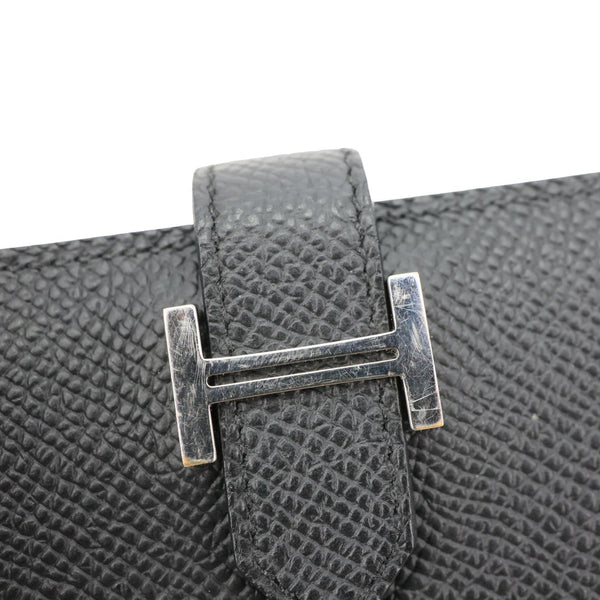 HERMES Bearn  Epsom Leather Compact Wallet Black