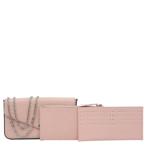 LOUIS VUITTON Felicie Pochette Epi Leather Crossbody Bag Pink