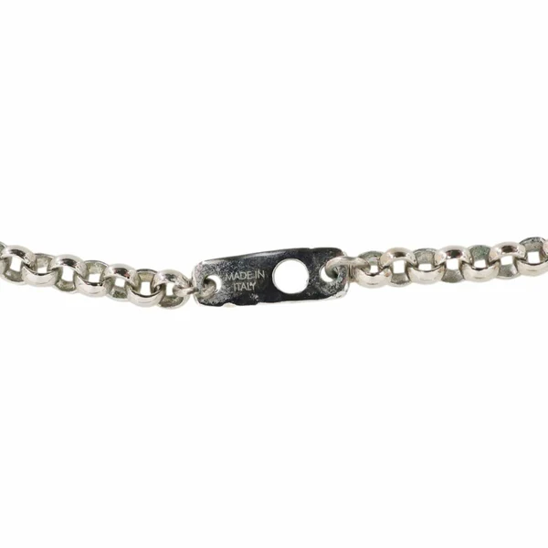LOUIS VUITTON LV Initials Metal Chain Necklace Silver