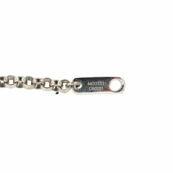 LOUIS VUITTON LV Initials Metal Chain Necklace Silver