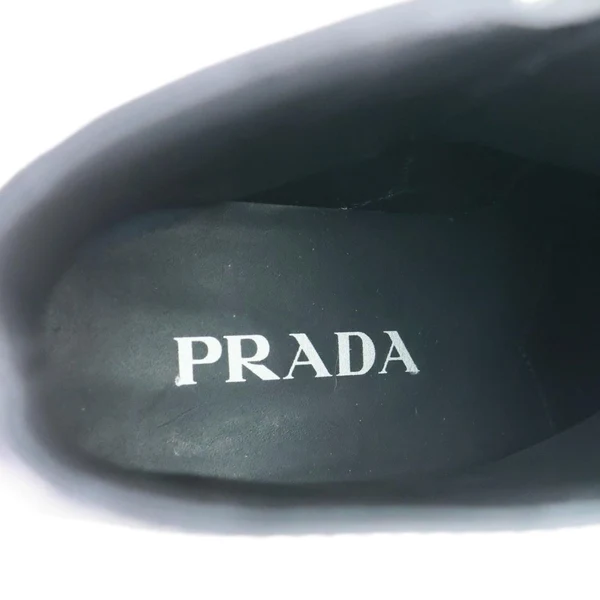 PRADA Hammer Leather Western Boots Black Size 36
