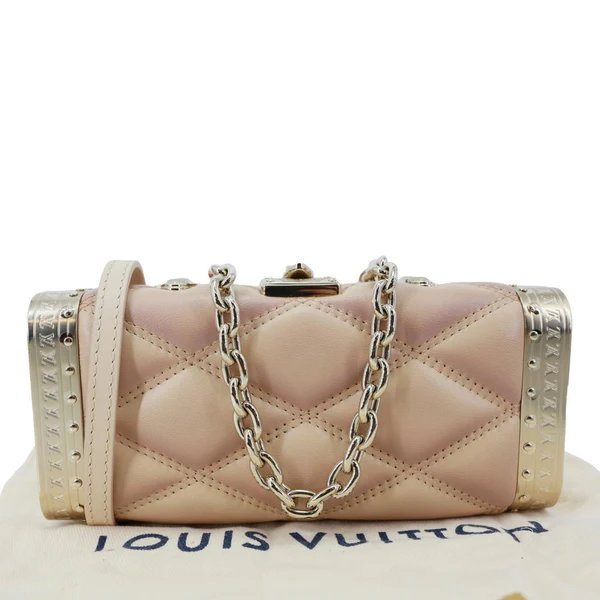LOUIS VUITTON GO-14 Malletage Minaudiere Quilted Lambskin Leather Crossbody Bag Gold