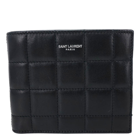 YVES SAINT LAURENT Leather Mens Bifold Mens Wallet Black