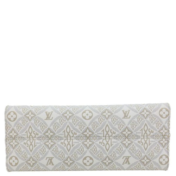 LOUIS VUITTON Since 1854 Onthego MM Jacquard Shoulder Bag Off White