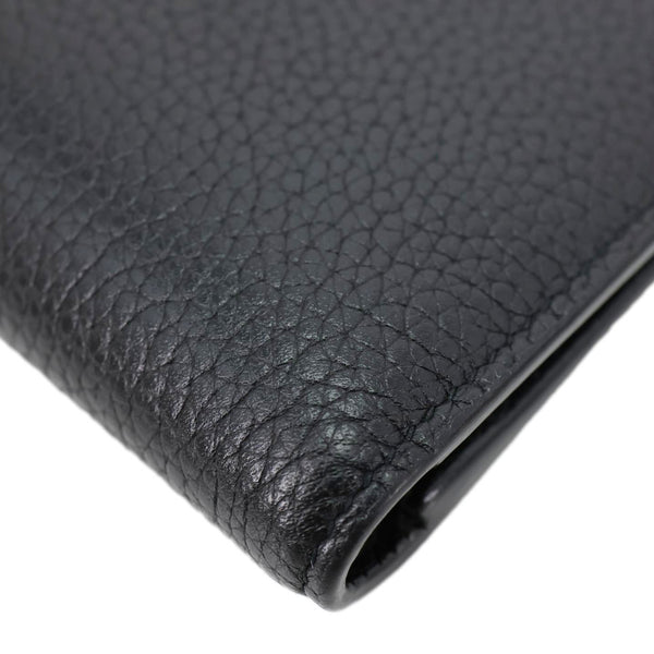 YVES SAINT LAURENT Cassandre Grained Leather Bifold Wallet Black