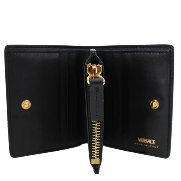 VERSACE La Medusa Small Leather Wallet Black