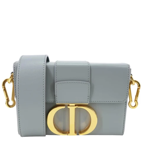 CHRISTIAN DIOR 30 Montaigne Flap Smooth Calfskin Leather Crossbody Bag Grey