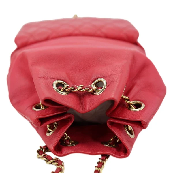 CHANEL In Seoul Small Quilted Lambskin Backpack Bag Red