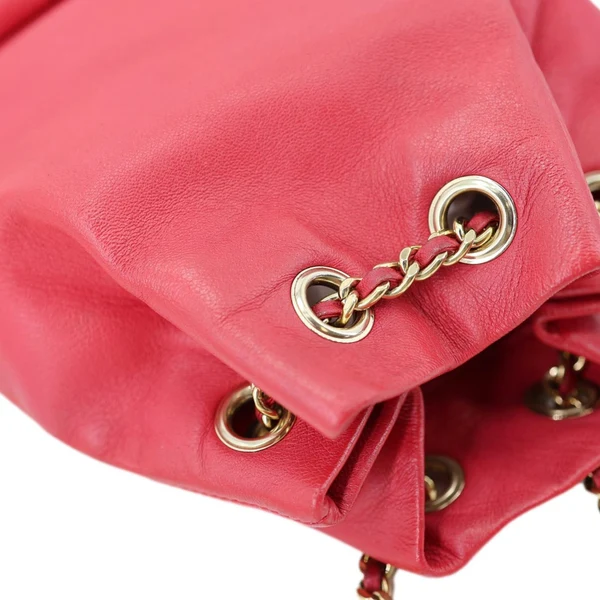 CHANEL In Seoul Small Quilted Lambskin Backpack Bag Red