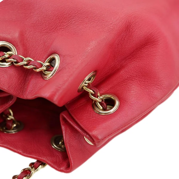 CHANEL In Seoul Small Quilted Lambskin Backpack Bag Red