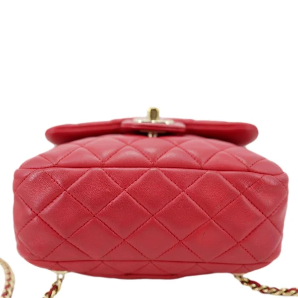 CHANEL In Seoul Small Quilted Lambskin Backpack Bag Red