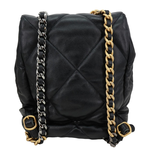 CHANEL 19 Quilted Lambskin Leather Backpack Black
