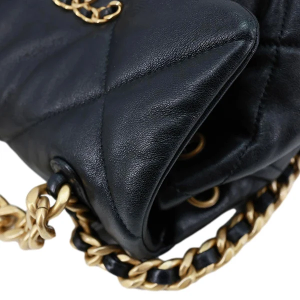 CHANEL 19 Quilted Lambskin Leather Backpack Black