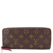 LOUIS VUITTON Clemence Monogram Canvas Zippy Wallet Brown