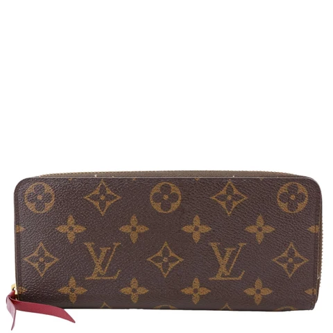 LOUIS VUITTON Clemence Monogram Canvas Zippy Wallet Brown