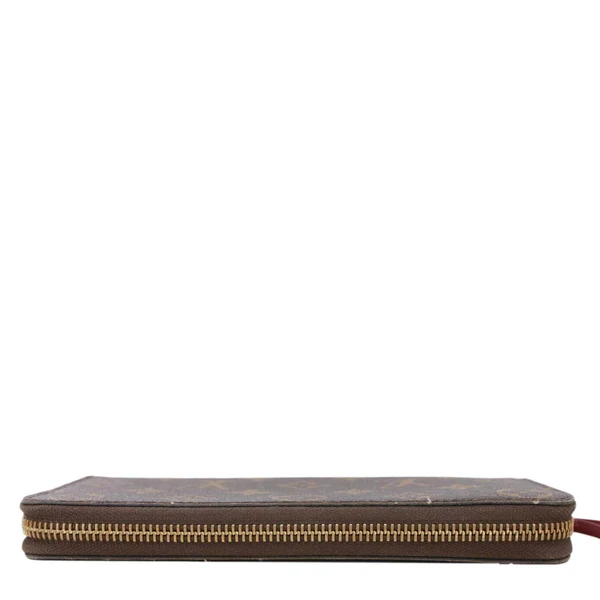 LOUIS VUITTON Clemence Monogram Canvas Zippy Wallet Brown