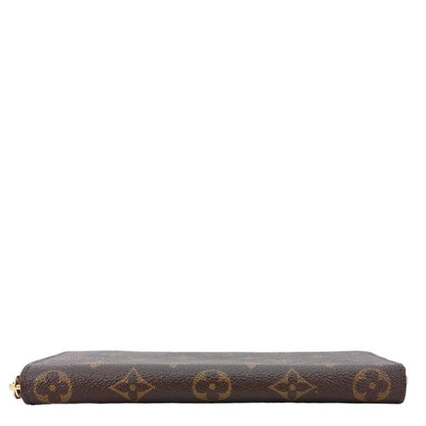 LOUIS VUITTON Clemence Monogram Canvas Zippy Wallet Brown