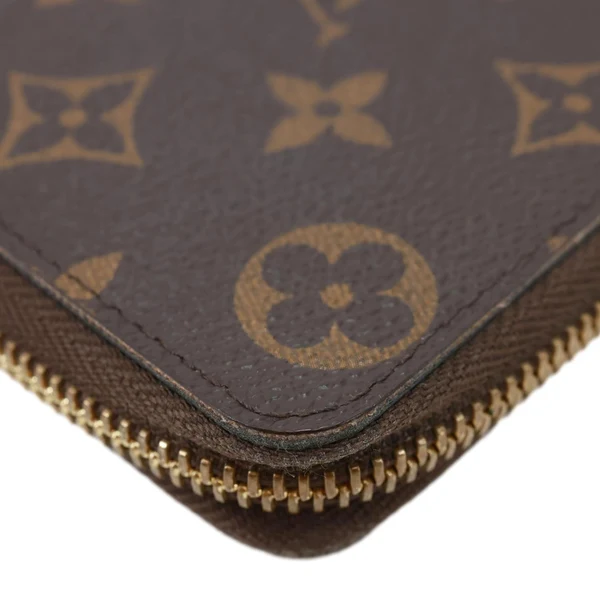 LOUIS VUITTON Clemence Monogram Canvas Zippy Wallet Brown