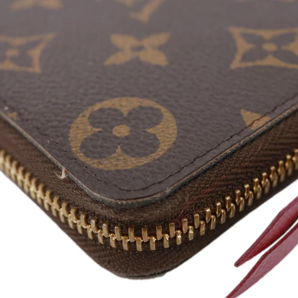 LOUIS VUITTON Clemence Monogram Canvas Zippy Wallet Brown