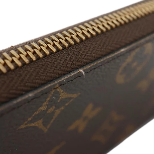 LOUIS VUITTON Clemence Monogram Canvas Zippy Wallet Brown