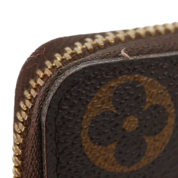 LOUIS VUITTON Clemence Monogram Canvas Zippy Wallet Brown