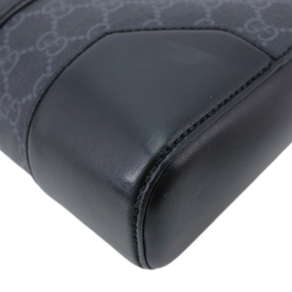 GUCCI GG Supreme Canvas Briefcase Messenger Bag Black 474135